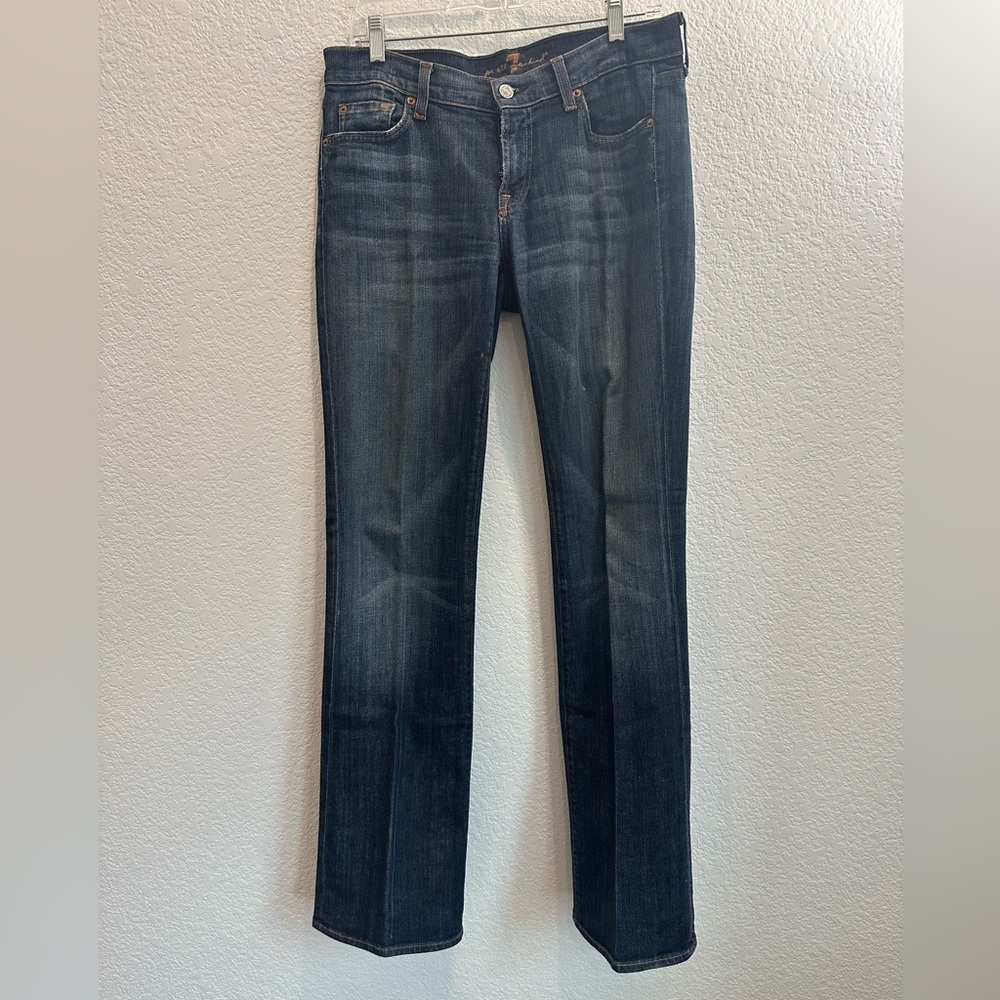7 For All Mankind Blue Straight Leg Jeans Classic Fit